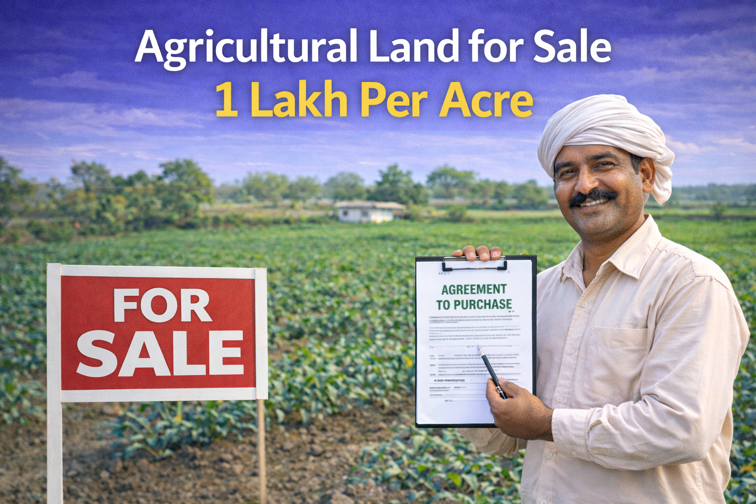 Agricultural Land for Sale 1 Lakh Per Acre